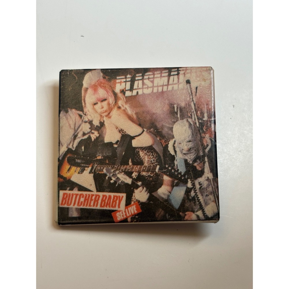 1980s Metal Punk Rock Plasmatics Butcher Baby Square Pin Wendy O Williams Pin